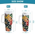 thumbnail image 6 of Yayeee 30oz Double-Wall Insulated Stainless Steel Tumbler with Handle Bottle, Dark Floral, 6 of 8