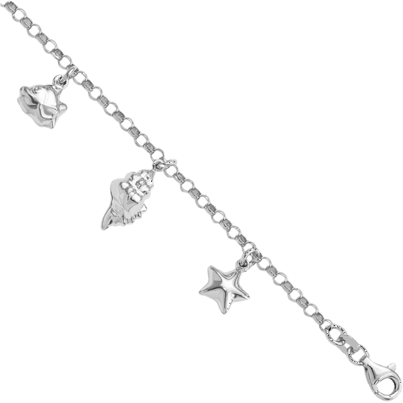 925 Sterling Silver Beach Charm Bracelet