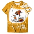 thumbnail image 5 of Akiihool Fall Shirt Women's T-Shirts Crew-Neck Boho Flowers Wildflowers Graphic Tees Shirts Cute Casual Summer Tops Short Sleeve T Shirt Yellow,S, 5 of 5