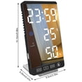 thumbnail image 3 of fastboy Digital Alarm Clock LED Mirror Temperature Humidity Meter Desktop Phone Charger for Bedroom Bedside, Black, 3 of 4