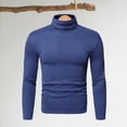 thumbnail image 3 of Spring Autumn Men Fitness Top Slim Fit High Collar Stretchy Long Sleeves Solid Color Pullover Fitness Sport Top Winter Bottoming Clothes, 3 of 8
