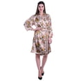 thumbnail image 2 of Moomaya Printed Womens Kimono Robes Short Satin Silk Bridal Robe Loungewear, 2 of 8