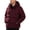 Wine, variant on Men's Hooded Puffer Jacket Insulated Quilted Full Zip Winter Coat Drawstring Hood Casual Short Padded Parka