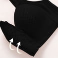 thumbnail image 4 of VONCOS Wireless Front Closure Bra No Wire Women Comfort Bras Wide Strap Breathable for Sleep Maternity Black Plus Size,Size S, 4 of 5
