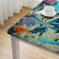thumbnail image 4 of HAOXIT  Underwater Animal Table Cloth Square Tablecloth Anti Wrinkle Table Cover for Dining Kitchen Parties 54''x54'', 4 of 7