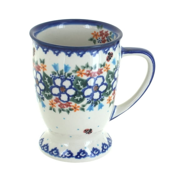 Blue Rose Polish Pottery Scarlett Pedestal Coffee Mug