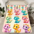 thumbnail image 2 of Manfei Cute Dragon 3pcs Twin Sheet Sets for Teens Kids Children,Kawaii Animal Twin Fitted Sheet,Abstract Gradient Breathable Flat Sheet,Breathable Home Decor, 2 of 7
