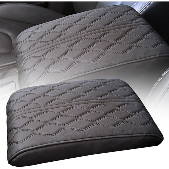 Memory Cotton Car Armrest Box Pad, Leather Center Console Cover with Thick Padding, Universal Armrest Cushion for Cars, SUVs and Trucks, 12.6x8.3 Inches