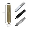 thumbnail image 3 of Square Hand Shower Chrome Hand Held Shower Set Adjustable Wall Mount Holder and 150CM Hose Brass Hand Hold Shower Head Black (Gold Bracket only), 3 of 7
