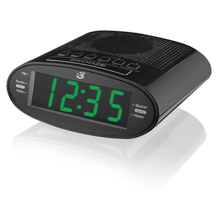 Time Zones Daylight - GPX C303B Dual Alarm Clock AM/FM Radio with Time Zone/Daylight Savings Control Black - Refurbished