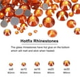 thumbnail image 2 of 1450 Pcs Strass Hotfix Gemas de Cristal de Vidrio (Conjunto SS6-SS30, Naranja), 2 of 6