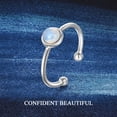 thumbnail image 4 of SISGEM Natural Opal Stone Ring 925 Sterling Silver Birthstone Adjustable Ring for Women Christmas Gifts, 4 of 7
