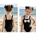 thumbnail image 6 of Xijirk Girls' Polka Dot Bow One-Piece Swimsuit Toddler Ruffle Swimwear for Beach & Pool,6-7 Years, 6 of 8