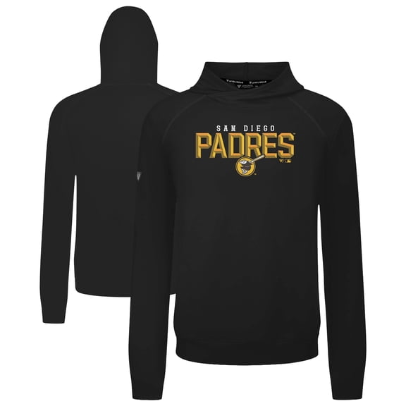 Men's Levelwear Black San Diego Padres Mandate Carve Tri-Blend Hoodie