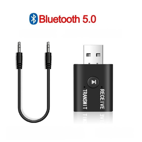 Vruelia 2 in 1 USB Bluetooth Audio Transmitter Smart Receiver Plug and Play for TV PC Headphones
