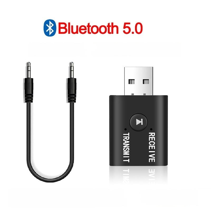 Vruelia 2 in 1 USB Bluetooth Audio Transmitter Smart Receiver Plug and Play for TV PC Headphones