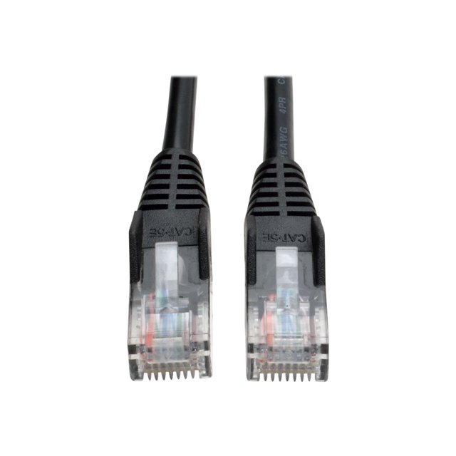 Eaton Tripp Lite Series Cat5e 350 MHz Snagless Molded (UTP) Ethernet Cable (RJ45 M/M), PoE - Black, 10 ft. (3.05 m) - Patch cable - RJ-45 (M) to RJ-45 (M) - 10 ft - UTP - CAT 5e - booted, snagless - black