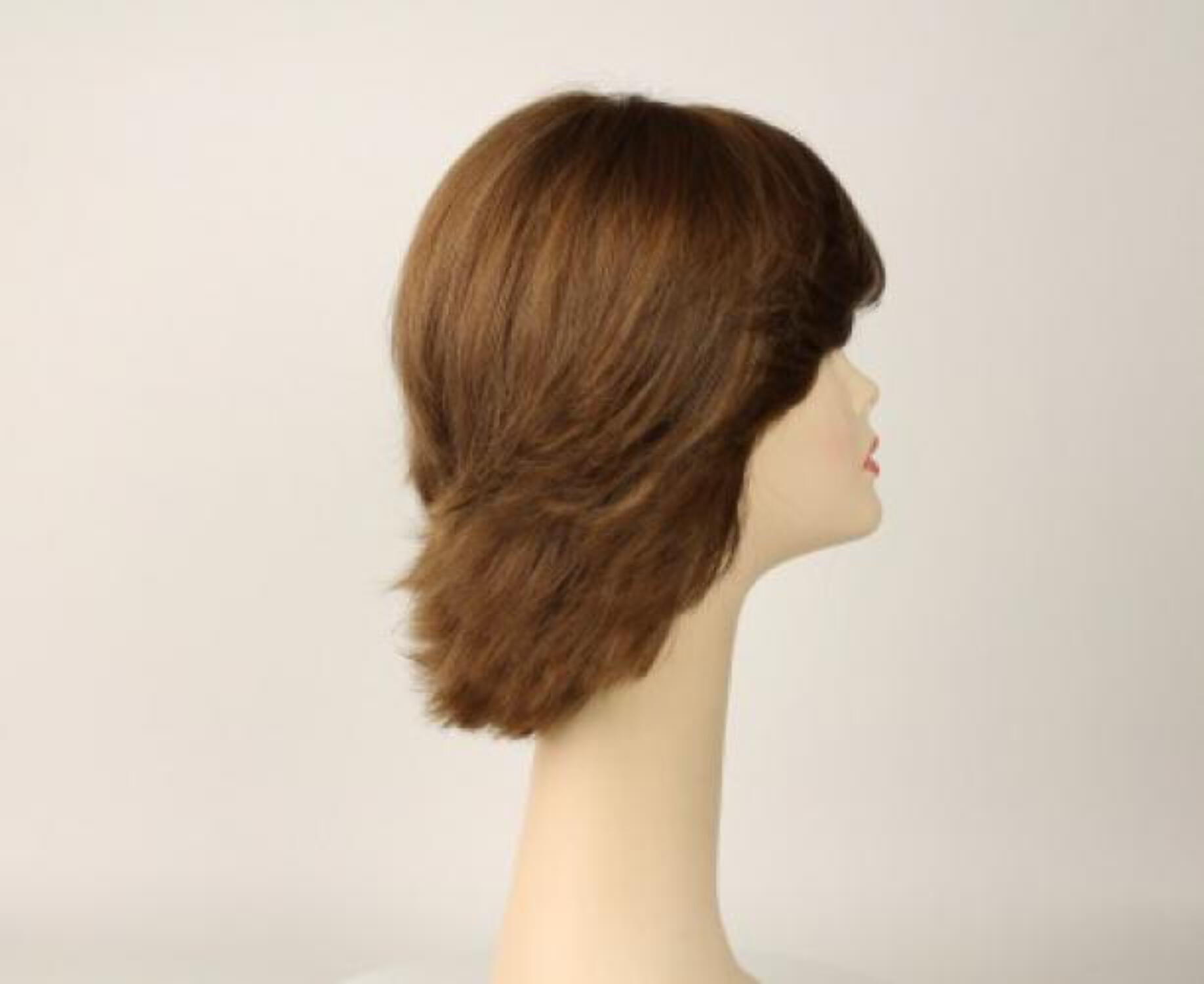 European Human Hair Freeda Wig Shlomit Light Brown With Blonde Highlights Skin Top Size M