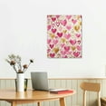 thumbnail image 2 of PIKWEEK Pink And Gold Canvas Wall Art Heart Artwork Pink Aesthetic Posters Abstract Love Paintings Colorful Heart Prints Funky Heart Picture Pink Artwork Preppy Pink And Gold Wall Art Decor, 2 of 4