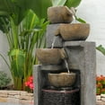 thumbnail image 5 of 5-Tier Water Fountain Outdoor Garden Waterfall Fountains Indoor Bowl Cascading Water Feature with Led Lights for Home Deck Patio Porch Yard Decor 37.4" H, 5 of 6