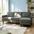 thumbnail image 6 of 3-Seater L-Shaped Sofa in Light Grey, Features Storage Ottoman, USB Ports, Cup Holders and Magazine Pockets for Enhanced Convenience, 6 of 9