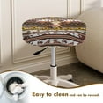 thumbnail image 4 of ZIATUBLE Sunflower Cow Stool Covers Cushion Aztec Ethnic Bar Stool Cover Slipcovers Set of 2 Piece Universal Round Stool Covers with Padding Size S Dustproof Seat Cover for Vanity Chair, 4 of 6