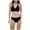 Black, variant on Frostluinai Halter Bikini Swimsuits Women V Neck Wrap Backless Two Piece Bathing Suits Solid Color Low Rise Swimwear Fashion Summer Beachwear