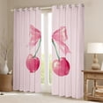 thumbnail image 3 of Feelyou Pink Cute Cherry Black Out Curtains, Dreamy Cartoon Bowknot Bow Curtains Pack of 2 (42x63 Each), Teens Kids Boys Girls Bedroom Curtains, Curtains and Drapes Decor, 3 of 7