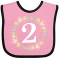 thumbnail image 3 of Inktastic 2nd Birthday Rose Wreath 2 Year Old Girl Girls Baby Bib, 3 of 4
