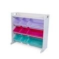 thumbnail image 4 of Humble Crew Kids Toy Storage Organizer with Shelf and 9 Plastic Storage Bins, White/Pink/Purple/Turquoise, 4 of 5