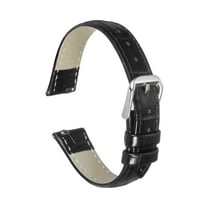 Uxcell Quick Release Leather Watch Band 16mm Embossed Pattern Leather Watch Strap Replacement for Men Women, Black