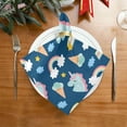 thumbnail image 2 of Coolnut Set of 4 Cute Little Unicorn Satin Napkin Square 20 Inches Table Napkins Soft Smooth Decorative Napkins for Wedding Banquet Party Decoration, 2 of 6