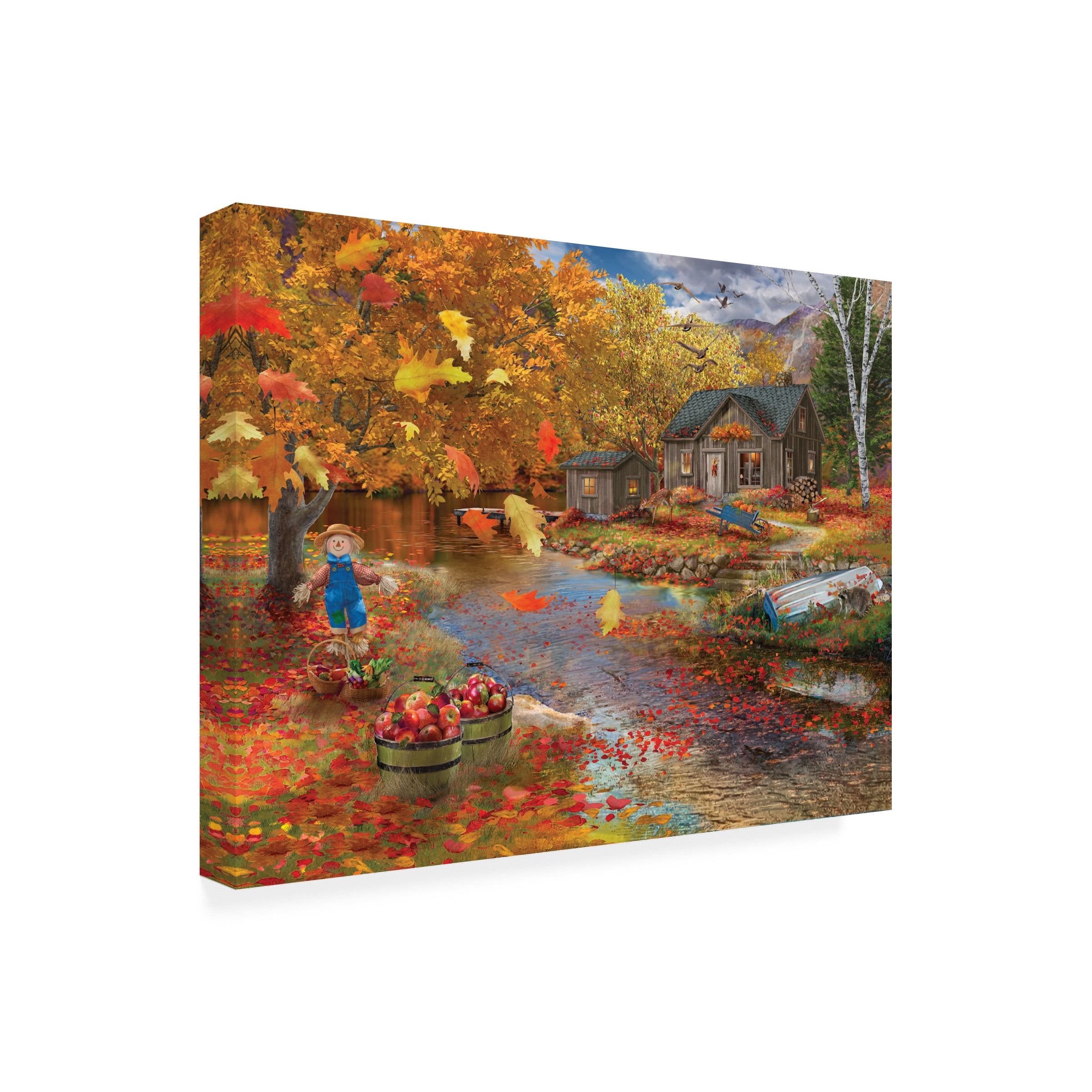 Bigelow Illustrations 'Autumn Cabin' Canvas Art