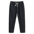 thumbnail image 2 of ZestMode 2 Pack Mens Casual Pants Linen Harem Drawstring Pants Elastic Waist Trouser Hippie Summer Beach Pants Loose Straight Cotton Bloomers Summer Pants Breathable Pants, 2 of 7