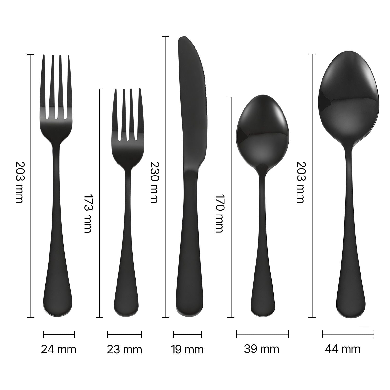 Flatware Set 30-Piece, 18/0 Stainless Steel with Modern Design, 6 Place Settings (Dinner Fork/Spoon/Knife + Dessert Fork/Spoon), Dishwasher Safe for Home Restaurant