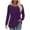 Purple, variant on JUUYY Puff Long Sleeve T-Shirts for Women Casual Solid Pleated Crew Neck Tee Shirts Loose Fit Pullover Tops Blue L