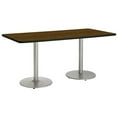 thumbnail image 3 of KFI Studios Mode 3.5' x 6' Dining Table, Walnut, Silver Base, 3 of 3