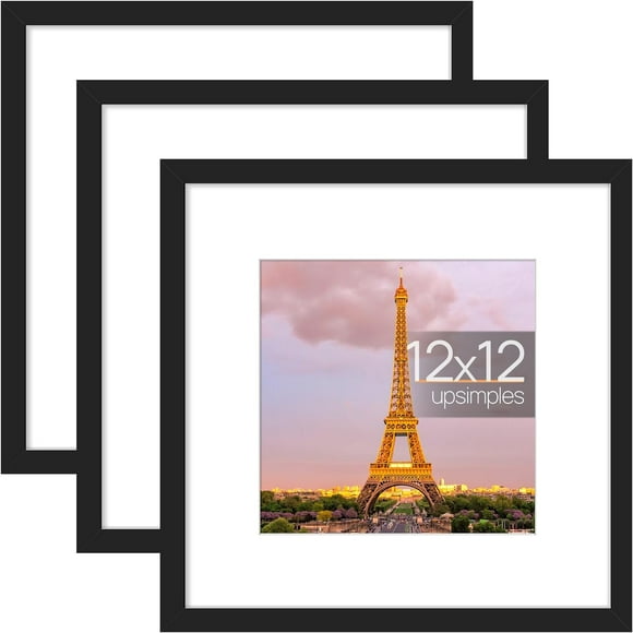 12x12 Black HD Glass Picture Frame Gallery Wall Frame Set 8x8 12x12 Picture Without Mat