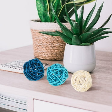 MERRYHAPY 15pcs Rattan Wicker Balls Decorative Orbs Vase Fillers Table Centerpiece for DIY Crafts Party Wedding Baby Shower Decoration
