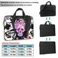 thumbnail image 6 of YFYANG 14 inch Universal Laptop Bag Oxford Cloth Laptop Sleeve, Multi-functional Vintage Floral Butterfly Skull Pattern Notebook Computer Messenger Bag Handbag, 6 of 8