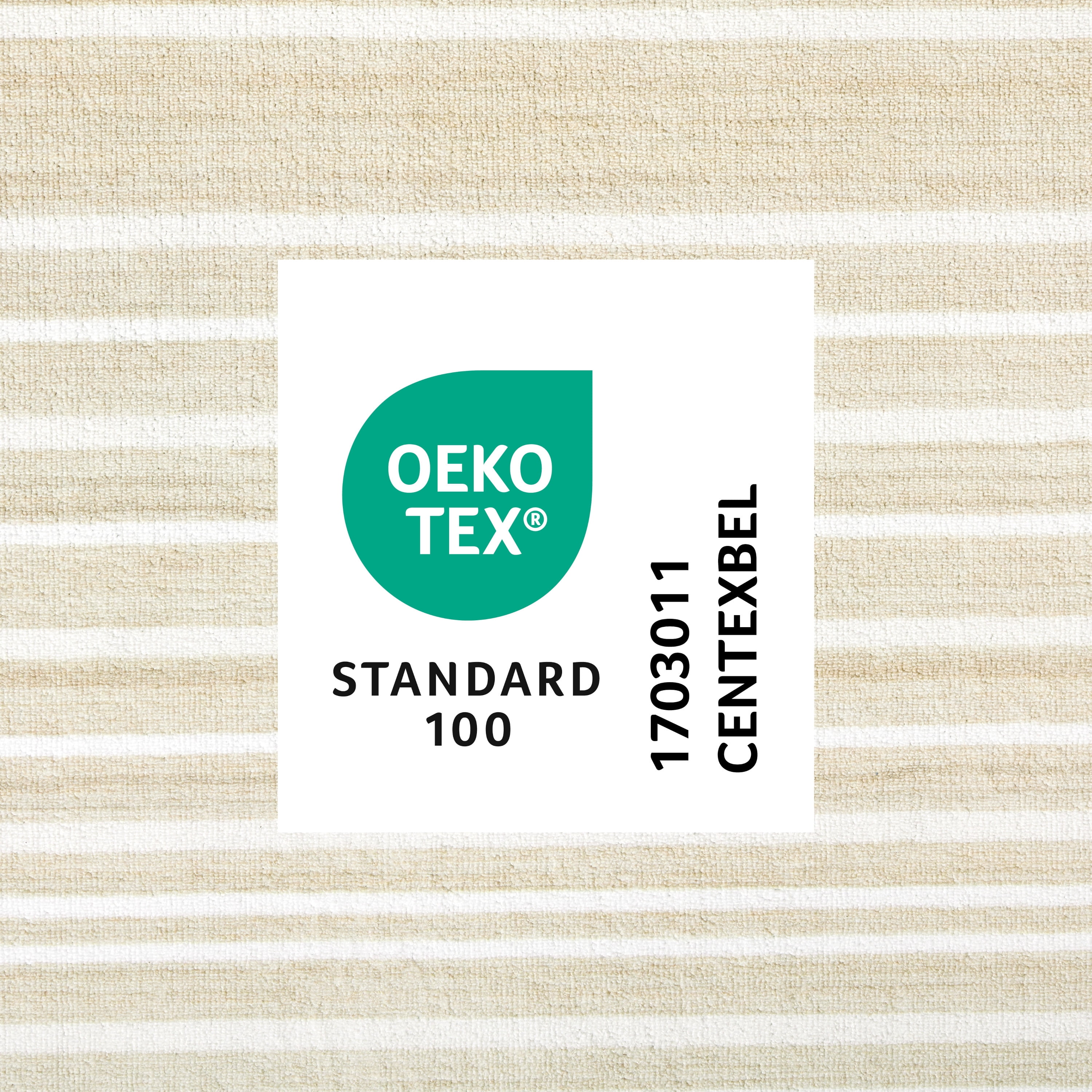 TOWN & COUNTRY BASICS Layne Modern Stripe Everwash® Washable Area Rug with Non-Slip Backing, Pet Friendly Rug, Cream/Beige, 5'2"x7'2"