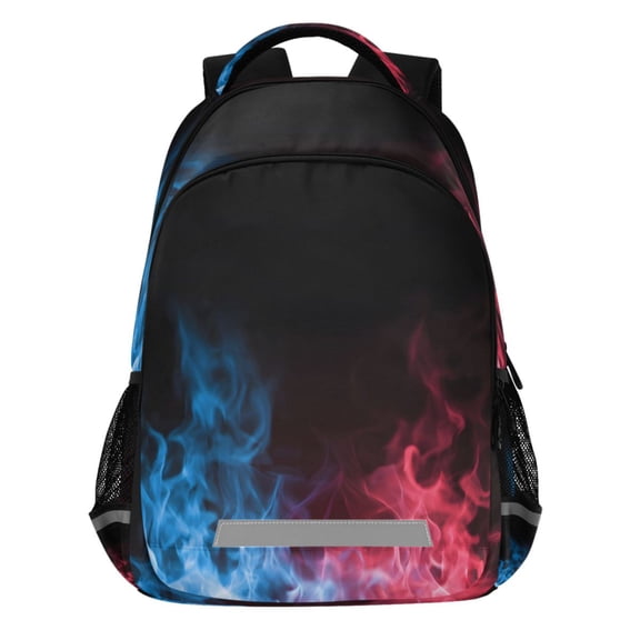 ALAZA Red Blue Flames Pattern Backpack Elementary School Bags Student Bookbag Travel Rucksack