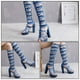 thumbnail image 5 of 1 par de botas altas hasta la rodilla prácticas para mujer, botas de pierna alta, botas de tacón alto para dama, 5 of 6