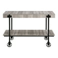 thumbnail image 2 of Furniture of America Russe 1-Shelf Wood Natural Tone Sofa Table with Wheels, 2 of 7