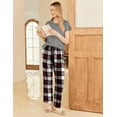 thumbnail image 4 of Avidlove Women's Pajama Set 2 Piece Short Sleeve Pj Tops with Long Plaid Pajama Pants Ladies Casual Loose Lounge Set Sleepwear, 4 of 6