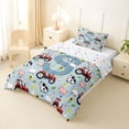 thumbnail image 2 of Catabedysis Red Cartoon Tractor Twin Comforter Sets For Boys,Farm Theme Personalized Letter S Bedding Set,Colorful Stars Reversible,2-Piece,1 Comforter and 1 Pillowcase, 2 of 7