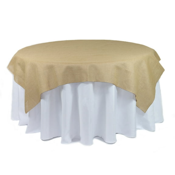 Your Chair Covers - 72 x 72 Inch Square Burlap Overlay