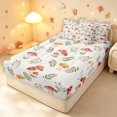 thumbnail image 2 of Homewish Watercolor Plant Mushrooms Zipper Twin Comforter Sets with Fitted Sheet and 2 Pillowcases,Botanical Fungi Zipper Bedding Set,White Red,Light Gray Reversible,4pcs, 2 of 8