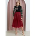 thumbnail image 6 of CHICWISH Sequins Tulle Skirts Elastic Waist Mesh Midi Holiday Flowy Layered Red Skirt, 6 of 8