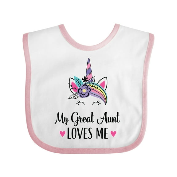Inktastic My Great Aunt Loves Me Unicorn Niece Girls Baby Bib
